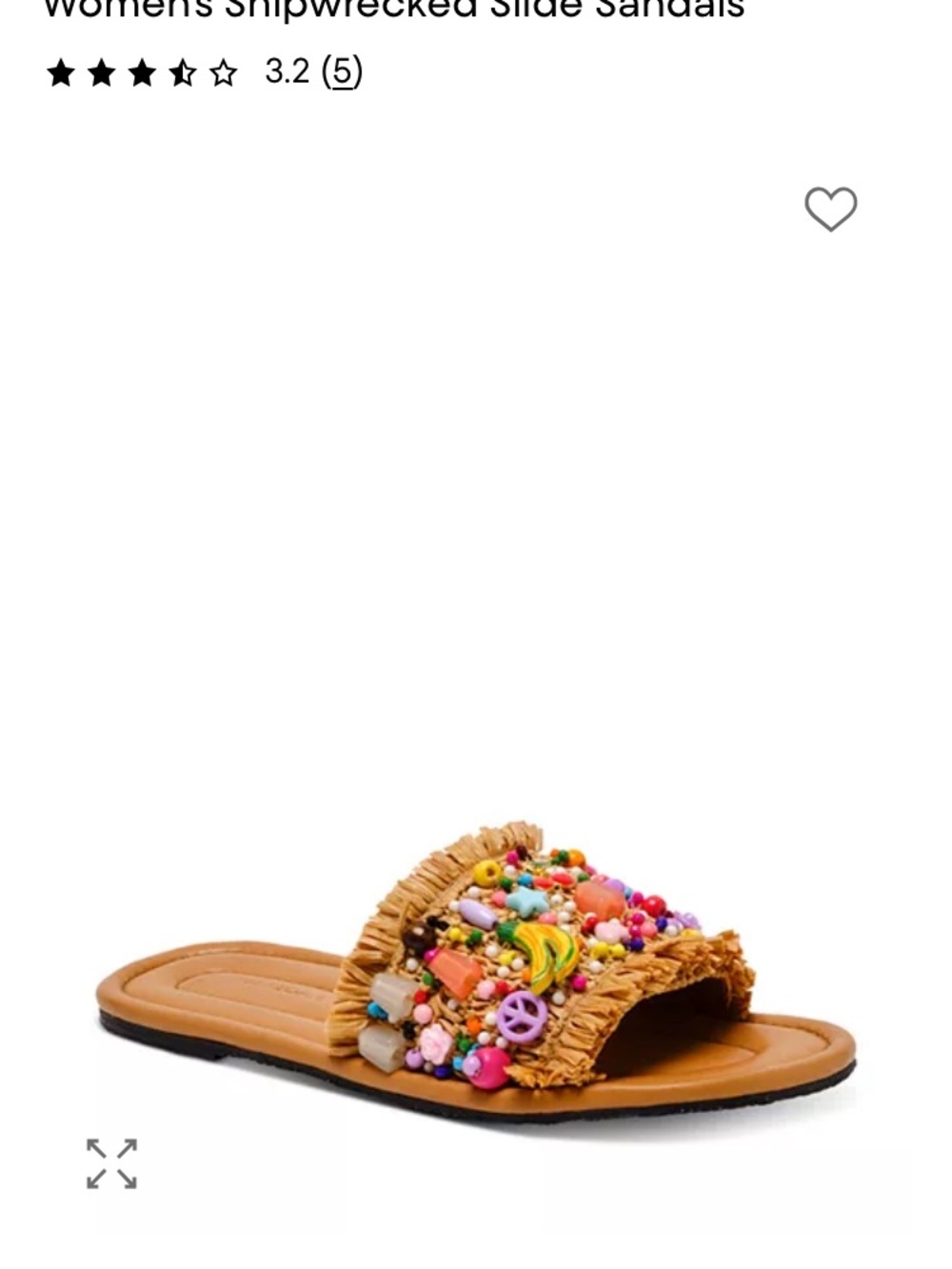 Free People Beige Raffia Slide Sandals with Multicolor Bead Embellishments - Picture 8 of 9